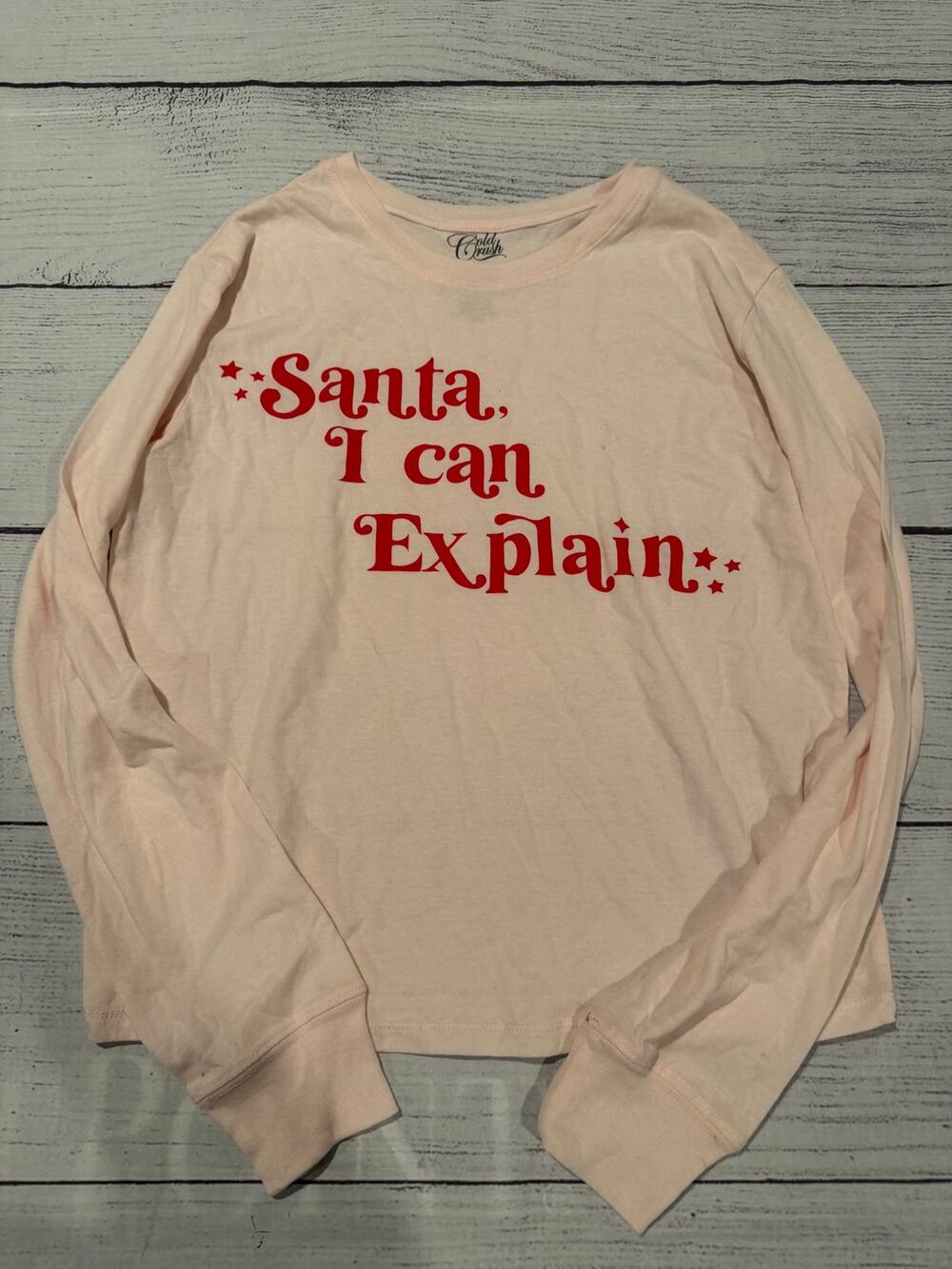 Cold Crush “Santa I Can Explain” Long Sleeve Top Size S